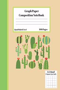 Graph Composition Notebook 5 Squares per inch 5x5 Quad Ruled 5 to 1 100 Sheets