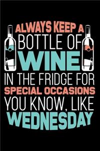 Always Keep a Bottle Wine in the Fridge for Special Occasions you know like Wednesday