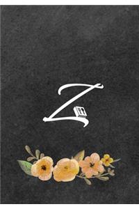 Initial Monogram Letter Z on Chalkboard