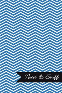 Notes & Stuff - Lined Notebook with Cobalt Blue Chevron Pattern Cover