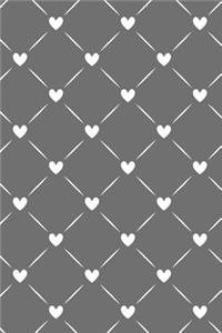 Bullet Journal Notebook White Quilted Hearts Pattern 9