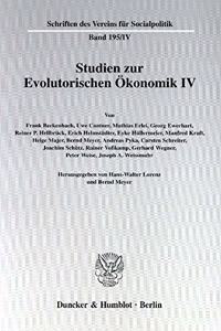 Studien Zur Evolutorischen Okonomik IV