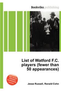 List of Watford F.C. Players (Fewer Than 50 Appearances)