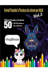 Animali Fantastici e Parolacce da colorare per Adulti