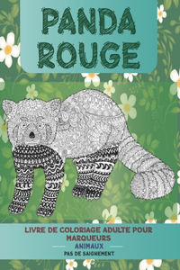 Livre de coloriage adulte pour marqueurs - Pas de saignement - Animaux - Panda rouge