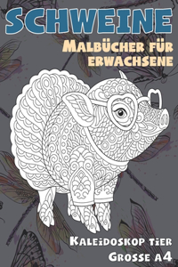 Malbücher für Erwachsene - Grosse A4 - Kaleidoskop Tier - Schweine
