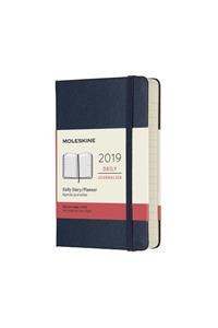 2019 Moleskine Notebook Sapphire Blue Pocket Daily 12-month Diary Hard