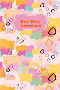 Dot Grid Notebook: Pink Raindrops Spring Time Theme-6 x 9" 150 dotted pages for Artists, Architects or Writers