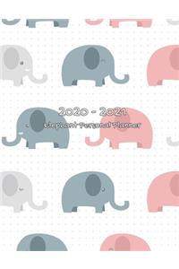 2020-2021 Elephant Personal Planner: Weekly and Monthly calendar organizer will help keep your schedule organized and your plans tidy and together! Cute Elephant Cover Design.