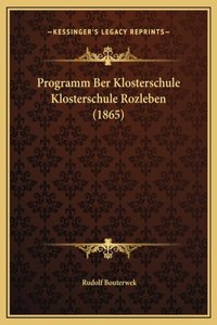 Programm Ber Klosterschule Klosterschule Rozleben (1865)