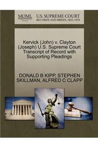 Kervick (John) V. Clayton (Joseph) U.S. Supreme Court Transcript of Record with Supporting Pleadings