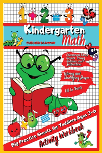 Kindergarten Math Activity Workbook Big practice Sheets for Toddlers Ages 3-6