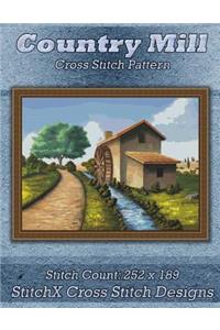 Country Mill Cross Stitch Pattern