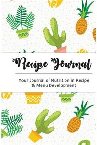 Recipe Journal: Cute Cactus Cooking Gifts Design