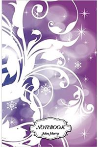 Notebook Journal Dot-grid,graph,lined,blank No Lined - Purple Flower Wallpaper: Small Pocket Notebook / Journal / Diary