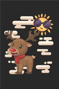 Christmas Reindeer Sky Sun Notebook