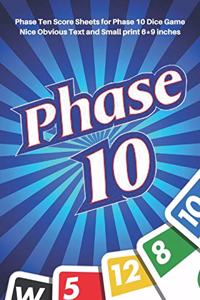 Phase 10 Score Sheets