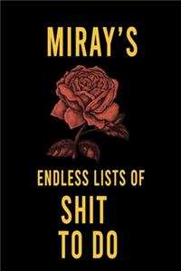 Miray's Endless Lists of Shit to do: Lined Writing Notebook Journal with Personalized Name Quote, 120 Pages, (6x9), Simple Freen Flower With Black Text ... Women, School Teacher, mom, w