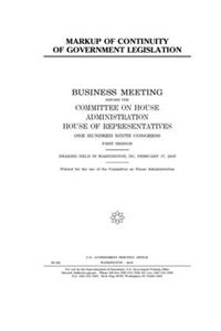 Markup of continuity of government legislation