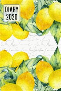 2020 Daily Diary Planner, Watercolor Lemons