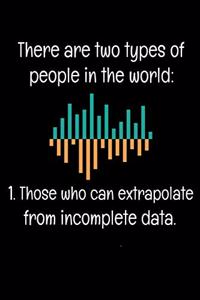 There Are Two Types Of People In The World Those Who Can Extrapolate From Incomplete Data: Blank Lined Journal Gift For Computer Data Science Related People.