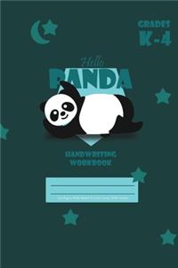 Hello Panda Primary Handwriting k-4 Workbook, 51 Sheets, 6 x 9 Inch Olive Green Cover