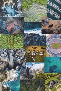 Drone View Images Collage Journal: Aerial Views 6 x 9 Blank Lined Writing Journal 150 Pages