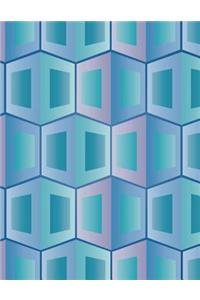 Geometric Blue Notebook - 4x4 Graph Paper