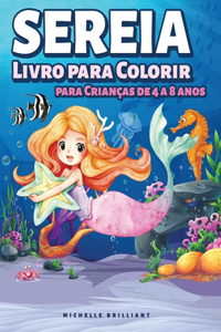 Sereia Livro para Colorir para Crianças de 4 a 8 anos