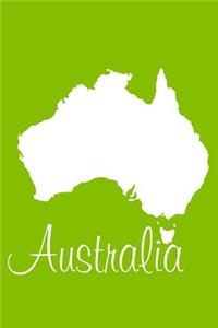 Australia - Lime Green Blank Notebook