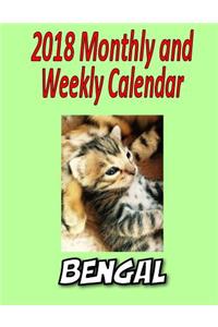 2018 Monthly and Weekly Calendar Bengal