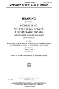 Nomination of Hon. Mark W. Everson