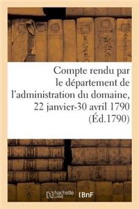 Second Compte Des Recettes Et Dépenses Rendu Par Le Département de l'Administration