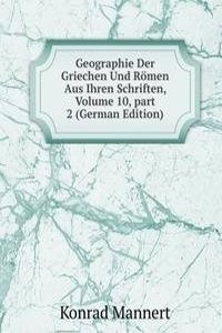 Geographie Der Griechen Und Romen Aus Ihren Schriften, Volume 10, part 2 (German Edition)