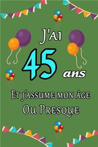J'ai 45 ans et j'assume mon âge ou presque joyeux anniversaire