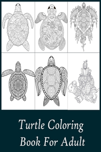 Turtle Coloring Book For Adult