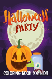 Halloween Party Coloring Book For Kids