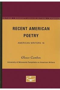 Recent American Poetry - American Writers 16