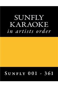 SUNFLY KARAOKE discs sf 001 - sf 361