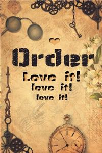 order love it for organization planner scrapbook steampunk floral and vintage style cover