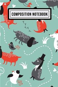 Dog Wide Ruled Composition Notebook