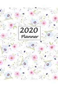 2020 Planner: Calendar Schedule Organizer, Daily Journal, Weekly Planner and Painting Floral Cover