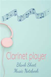 Clarinet Player Blank Sheet Music Notebook