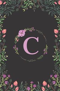 Floral Monogram Letter C Journal