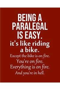 Being a Paralegal is Easy. It's like riding a bike. Except the bike is on fire. You're on fire. Everything is on fire. And you're in hell.