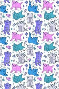 Bullet Journal Notebook Funny Cats Playing Pattern 2