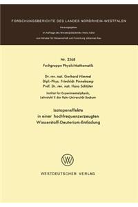 Isotopeneffekte in Einer Hochfrequenzerzeugten Wasserstoff-Deuterium-Entladung