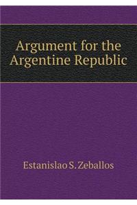 Argument for the Argentine Republic