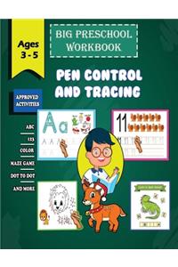 Big Preschool Workbook pen control and Tracing - Ages 3 - 5