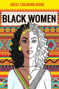 Black women Adults Coloring Book